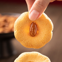 Biskuit Susu Almond Bentuk Bunga Kustom Grosir, Kue Kering Renyah Isi Kacang Utuh