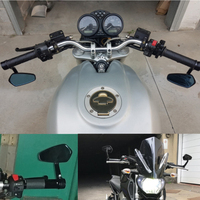 Nouveau rétroviseur de moto noir chromé, surface convexe, en aluminium, pour guidon, ajustement universel, emballage en boîte