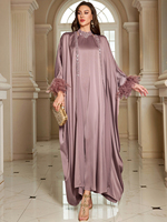 Vêtements islamiques du Moyen-Orient, robe de soirée pour femmes musulmanes, robe élégante arabe de Dubaï, abaya ouverte avec strass, robe intérieure, ensemble deux pièces