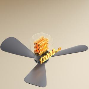 Ventilateur de camping sans fil USB 12000 mAh à prix de gros, logo personnalisé, ventilateur portable pour caravane, autonomie de 30 heures - Product Image 2