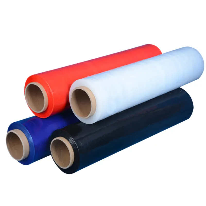 Película elástica de envoltura de palés, 15MIC, 20mic, PE, LDPE, HDPE, LLDPE, soplado, transparente, azul y negro