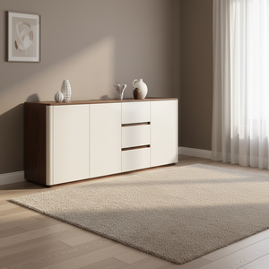 Aparador de Madera Maciza de Estilo Italiano Moderno y Minimalista Lxyx, Mueble de Almacenamiento Integrado para Montar en la Pared, Mueble Grande para Sala de Estar - Product Image 1