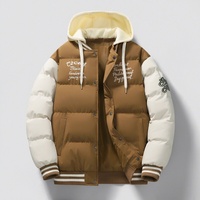 Streetwear d'hiver personnalisé, manteaux de baseball brodés décontractés à capuche unisexe et chauds pour hommes grande taille blouson aviateur