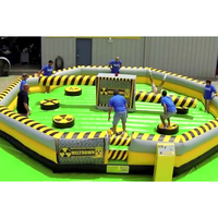 Jeu sportif gonflable d'extérieur Wipeout, obstacle de saut, machine à effondrement des jambes, parc d'attractions, amusement aquatique, matériau PVC