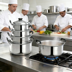 YITIAN 5 Parça Kichvoe Paslanmaz Çelik Tencere Seti Kapaklı İndüksiyonlu Ocaklar İçin Uygun Mutfak Kullanımı İçin Çift Saplı Çorba Tencereleri - Product Image 1