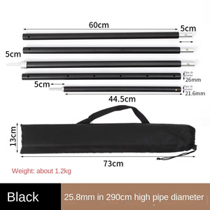 Palo per Tenda in Lega di Alluminio per Esterni, Supporto Ultra-Leggero Regolabile Telescopico, Modello RS225, Marca OEM, 1,2kg 65cm - Product Image 5