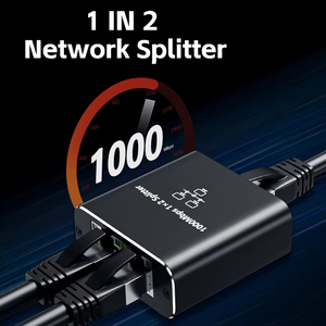 Adaptador RJ45 de 1000Mbps, convertidor Gigabit, divisor de red 1 en <span class=keywords><strong>2</strong></span>, enchufe extensor 8P8C para convertidores de divisores de vídeo de Internet - Product Image 3