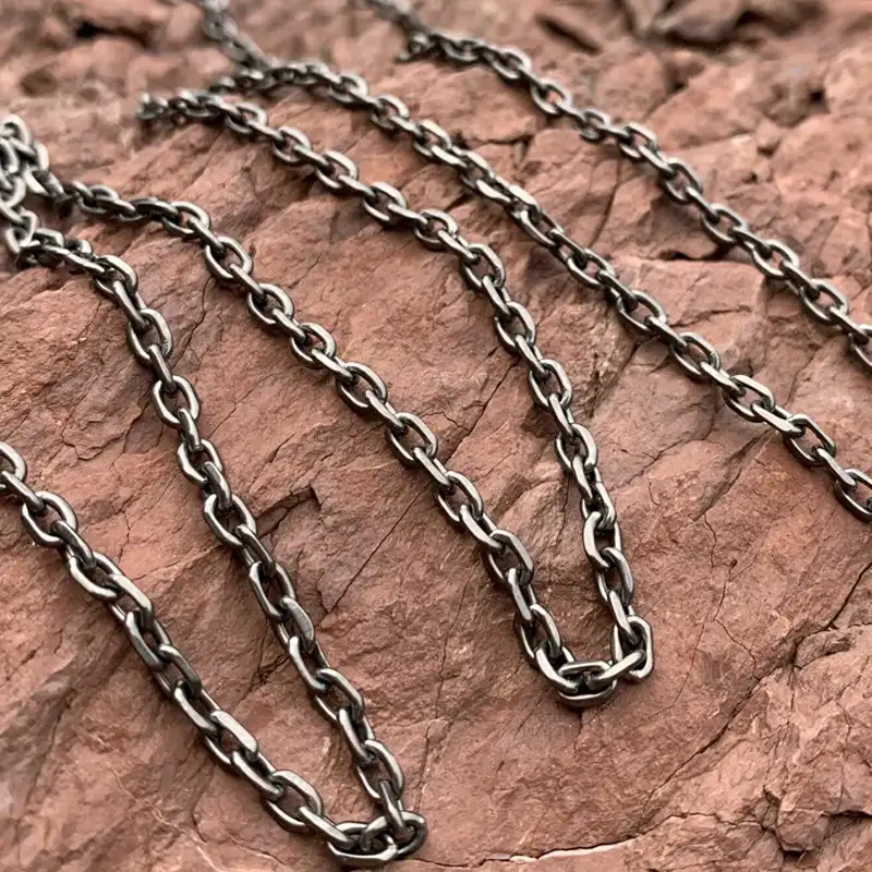 Ожерелье из титановой цепи толщиной 3,0 мм для занятий спортом, незаваренные звенья-простые или цветные! Кабельная цепь с застежкой!