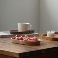 Plateau de service en bois massif fait main, compatible lave-vaisselle, style moderne, pour la maison et la cuisine, matériau durable