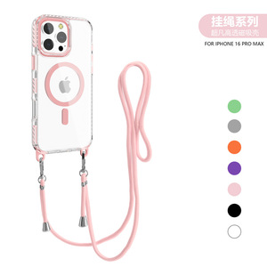 เคสโทรศัพท์ใสแบบมินิมอลพร้อมแม่เหล็กสำหรับ <span class=keywords><strong>iPhone</strong></span> 17 16 15 14 Pro Max พร้อมสายคล้องคอแบบไขว้ ป้องกันแรงกระแทก ฝาหลัง - Product Image 4
