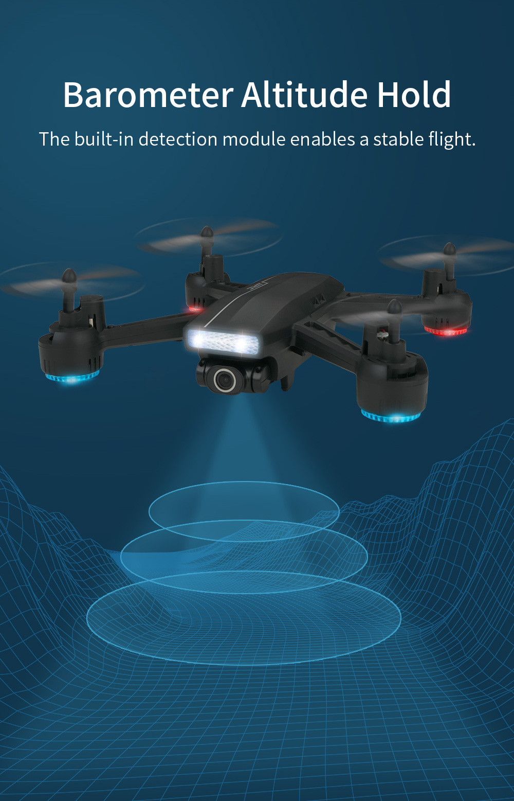 JJRC H86 Drone, built-in detection module enables a stable flight . bar