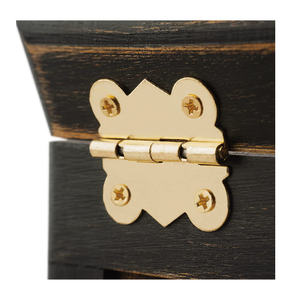 Boîte de Rangement Vintage en <span class=keywords><strong>Bois</strong></span> <span class=keywords><strong>Noir</strong></span> avec Plateau Roulant - Product Image 4