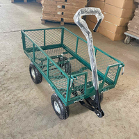 Chariot à benne basculante à quatre roues, chariot à bois, chariot à engrais, chariot utilitaire de jardin, remorque de pelouse robuste, OEM - Vente chaude