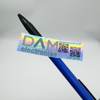 Étiquette holographique en vinyle 3D avec film arc-en-ciel au design unique, code QR, hologramme avec code-barres, étiquette de sécurité découpée au laser