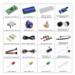 Kit de démarrage Raspberry Pi Pico avec écran LCD1602 et composants pour l'éducation et les projets de fabrication - Product Image 5