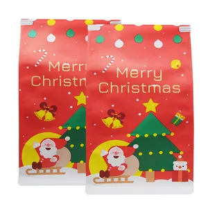 China Factory Supplier Customizable Design Food Grade Christmas Gift Kraft Paper Stand Up Pouch With Your Own Logo With Window