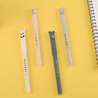 Bolígrafo Metálico Borrable de Punta Fina de 0.5mm con Diseño de Animales Kawaii Personalizados, Tacto Suave de Plástico y Goma, Regalo Promocional para Niños