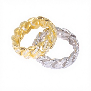 แหวนเงินแท้ 925 สไตล์ฮิปฮอปแบบ Cuban Link ผ่านการทดสอบเพชร 100% พร้อมเพชร VVS Moissanite รับรองโดยบุคคลที่สาม สำหรับผู้ชาย - Product Image 2