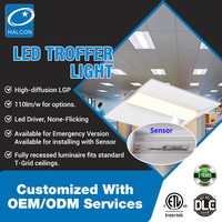Plafonnier LED encastré commercial d'intérieur à prix avantageux, 24W, 36W, 42W, 50W, type Troffer