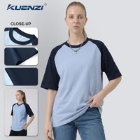 T-shirt à manches courtes Kuenzi 270GSM en coton lourd 100% anti-boulochage avec couleurs contrastées, style Unisply pour femmes