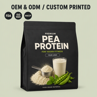 Sacs de protéines de pois imprimés sur mesure, sachets refermables de qualité alimentaire, emballage de protéines végétales pour le fitness végétalien, vente en gros