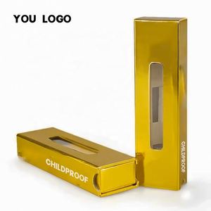 Custom <b>Printed</b> Logo Folding Black Slide Drawer Childproof 0.5ml 1.0ml Cartridge <b>Packaging</b> Boxes With Clear Window - Product Image 4
