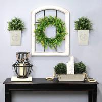Décorwell – Lot de 2 jardinières murales et vases suspendus en fer forgé style ferme, 3x6,7x8,7 pouces, pour balcon et jardin