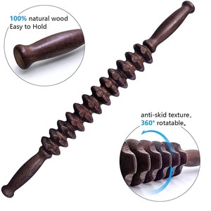 Rodillo de madera para masaje, herramienta de terapia de madera, masajeador manual, punto de gatillo, drenaje linfático, anticelulítico, liberación muscular - Product Image 2