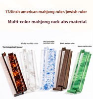 Support de rangement professionnel pour tuiles de Mahjong américain 2-en-1 de 17,5 pouces, en ABS multicolore, avec poussoir coulissant, qualité casino, forme coquille de tortue