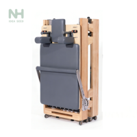 Lit de Pilates en bois de chêne pliable - Reformer à résistance réglable pour l'entraînement du tronc et le remodelage corporel
