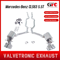 Système d'échappement GFC pour Benz CLS63 5.5T 2013 en acier inoxydable, double silencieux, double valve électronique, embouts quadruples AMG, tuyau d'échappement Catback
