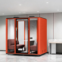 Cabine insonorisée modulaire autonome pour bureau, grande capacité, 4 places, cabine acoustique mobile, salle de réunion silencieuse pour bureau, hôtel, école