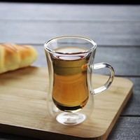 Tasse en verre à Double paroi arabe de Style moderne et à la mode, tasses à café turque de 100ml, tasses à thé pour un usage domestique