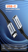 Kabel Ekstensi USB C Ugreen 10GB Gen 2 Tipe C Extender Thunderbolt 3 Kabel Data Braid untuk Xiaomi Nintendo Switch Komputer