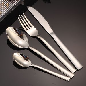 Stainless Steel Cutlery Set Oval Shape Durable European Style Dinnerware Party Use - Product Image 1