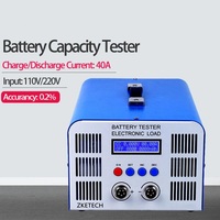 Zketech-Analizador de células de iones de litio, máquina de descarga de cargador, probador de capacidad de batería de litio, 5V40A