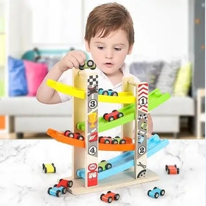 Jouet piste <span class=keywords><strong>de</strong></span> <span class=keywords><strong>course</strong></span> en bois jeux <span class=keywords><strong>de</strong></span> voiture éducatifs Montessori en bois tour coulissante en bois pour enfants en gros personnalisé - Product Image 6