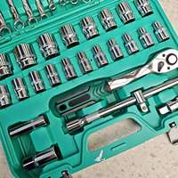 Juego de Llaves de Tubo CR-V de 37 Piezas, Juego de Llaves de Trinquete de 1/2 Pulgada, Caja Portátil para Reparación de Automóviles y Motocicletas