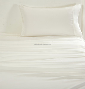 Nhà Bộ Đồ Giường Trực Tuyến Hot Bán Nhà Máy Cung Cấp Poly-Bông Rắn Màu Trắng 3Pcs Tấm Ga Giường Bộ - Product Image 3