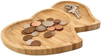 Plateau de service élégant et moderne en bambou en forme de cœur, plateau à collation en bois à un seul niveau pour les fêtes, les cadeaux de mariage, la décoration de la maison