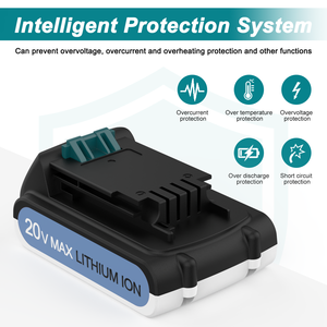 LBXR20 LB20LBX20に適したブラックおよびデッカー用の互換性のある20V4000mAhリチウム交換用バッテリー - Product Image 2
