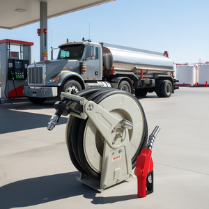 Enrouleur de tuyau de carburant diesel rétractable Vevor 3/4 po x 66 pi, acier au carbone robuste, buse automatique, tuyau en caoutchouc NBR - Product Image 2