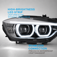 Ensemble de phares LED compatible avec BMW Série 3 F30 F31, double lentille DRL 6000LM 6500K