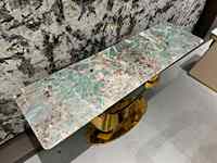 Muebles de Lujo para Vestíbulo de Entrada en Piedra Verde, Estilo Italiano Minimalista, para Hotel, Restaurante o Villa