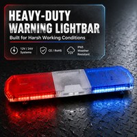 Barre lumineuse d'avertissement pour toit de voiture de 47 pouces, lampe d'urgence routière haute puissance, 80 LED linéaires, étanche IP65, 12V/24V DC, haut-parleur sirène