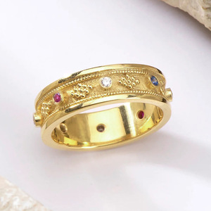 Anello Geometrico con Zirconi Colorati per Donne, Gioiello da Dito alla Moda - Product Image 3
