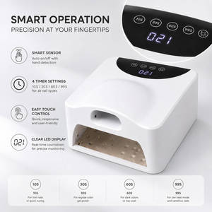 Lampe à ongles UV LED 2 en 1, double couche, double zone, séchage rapide, <span class=keywords><strong>4</strong></span> réglages de minuterie, capteur intelligent - Product Image 4
