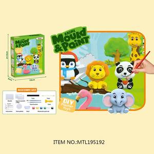 बच्चों हस्तनिर्मित डिय प्लास्टर पेंटिंग खिलौना किट रंग मोल्ड जानवर खिलौने बच्चे पेंट कला शिल्प सेट - Product Image 4