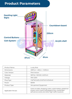 Owatch Lucky Shot Prize Cutter 10 Second Challenge, machine de jeu d'arcade à monnayeur pour parcs d'attractions et centres de jeux
