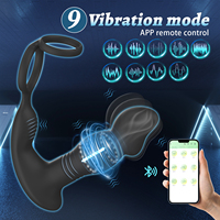 Ylove Confortable Plug Anal en Silicone avec Anneau Pénien Double Vibreur et Perles Anales, Jouet Sexuel pour Hommes Améliorant le Plaisir Sexuel